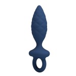 MR PLAY - PLUG ANALE TESTURIZZATO CON ANELLO BLU L